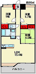 ソレアード苅田 3LDKの間取図画像