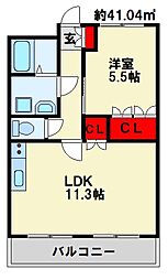 グランチェスタHIYORI 1LDKの間取図画像