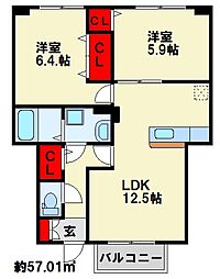 ヴィラ・サンライズ A棟 1階