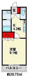 シェレン・バウム・F 1Kの間取図画像