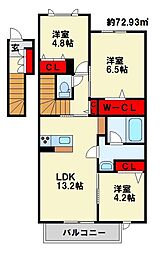 シャーメゾン向山公園 3LDKの間取図画像