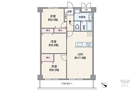 2LDK 間取り