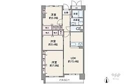 夙川グランドハイツ 3LDKの間取図画像
