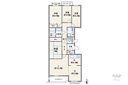 夙川安井町パーク・ハイム 4LDKの間取図画像