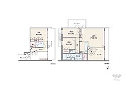 エアフォレスト一番町フロントテラス 3LDKの間取図画像