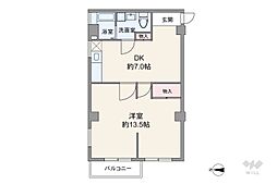 甲陽マンション 1DKの間取図画像