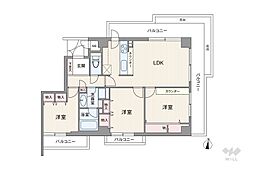 ヴェルドール芦屋 3LDKの間取図画像