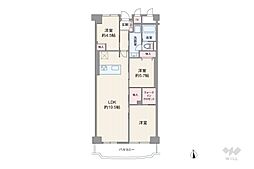 ローズハイツ夙川 3LDKの間取図画像