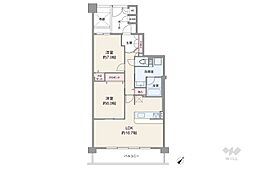 クラウンヒルズ箕面 2LDKの間取図画像