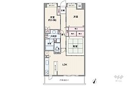 ネバーランド豊中ロマンテ 3LDKの間取図画像