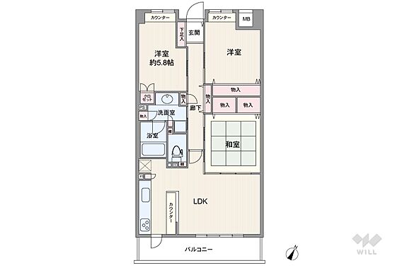 間取りは専有面...