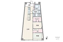 ローズコーポ千里B棟 2LDKの間取図画像