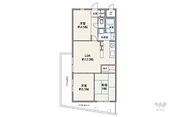朝日プラザ上新庄 3LDKの間取図画像