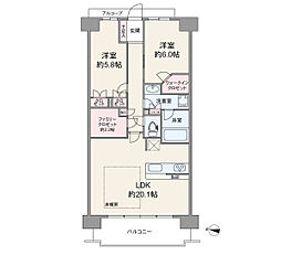 ヴェリテ千里青葉丘 2LDKの間取図画像