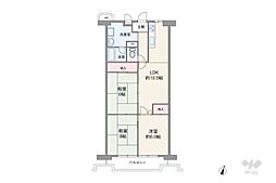 コスモハイツ新大阪 3LDKの間取図画像