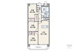 クラウンハイム東淀川弐番館 3LDKの間取図画像