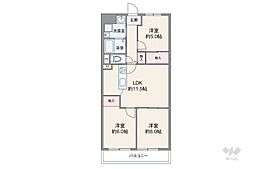 千里山東スカイハイツ 3LDKの間取図画像