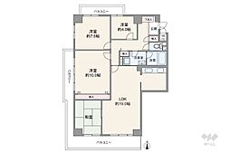 ライオンズマンション千里山 4LDKの間取図画像