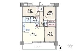 藤和シティホームズ江坂2 3LDKの間取図画像