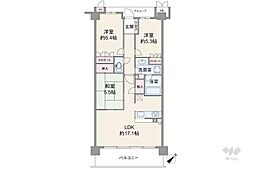 ウエリス吹田山手町ウエスト 3LDKの間取図画像