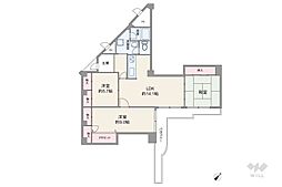 エバーグリーン淀川2号館 3LDKの間取図画像