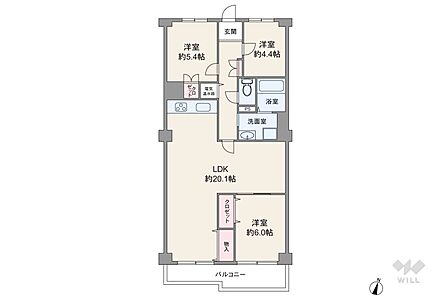 3LDK 間取り