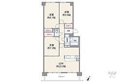 パーク・ハイム千里藤白台 3LDKの間取図画像