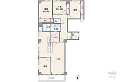 ルネ千里丘3号棟 4LDKの間取図画像