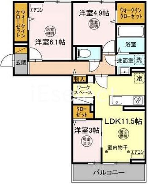 千葉県東金市台方(賃貸アパート3LDK・2階・62.93㎡)の写真 その2