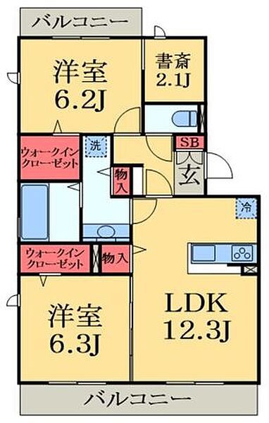 千葉県千葉市緑区鎌取町(賃貸アパート2LDK・3階・62.96㎡)の写真 その2