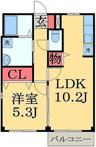 千葉県市原市松ケ島(賃貸アパート1LDK・2階・40.50㎡)の写真 その2