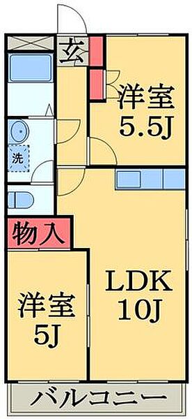 千葉県千葉市緑区おゆみ野有吉(賃貸マンション2LDK・2階・46.00㎡)の写真 その2