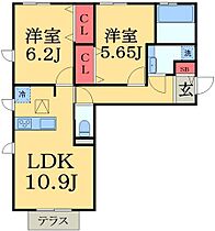 千葉県山武市津辺（賃貸アパート2LDK・1階・54.59㎡） その2