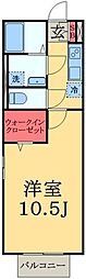 JR内房線 五井駅 徒歩20分の賃貸アパート 2階1Kの間取り