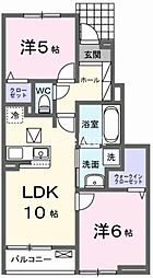 JR外房線 大網駅 徒歩24分の賃貸アパート 1階2LDKの間取り