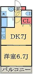 金太郎Hills54'★ 1DKの間取図画像