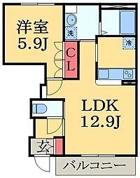 ロイヤルヒルズ 1LDKの間取図画像