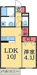 パークアベニュー2 1LDKの間取図画像