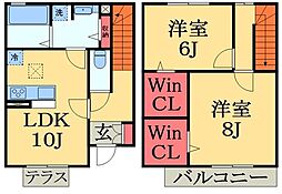 コンフォートブルックC 2LDKの間取図画像