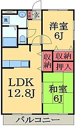 メゾン・リヴィエール 2LDKの間取図画像