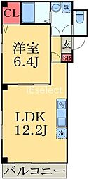 プレシア千葉中央 1DKの間取図画像