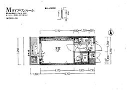 ライオンズマンション西長堀 ワンルームの間取図画像