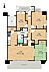 間取り：最上階の3方角住戸で陽当たり・眺望ともに良好です！