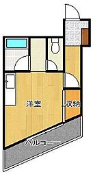 メディケアビル 4階ワンルームの間取り