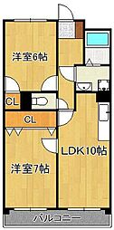 エルフフォレスト 2LDKの間取図画像