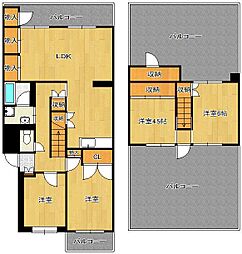 エメラルドマンション南小倉C棟 4LDKの間取図画像