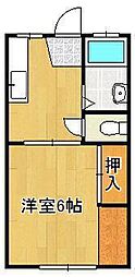パナハイツパリ 1Kの間取図画像