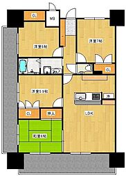 シャトレ大手町N 4LDKの間取図画像