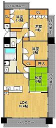 シャトレ大手町N 4LDKの間取図画像
