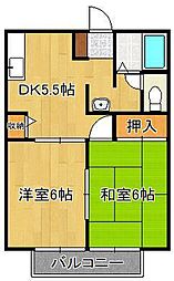 ディアス白石 2DKの間取図画像